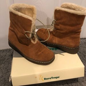 Bare Traps Whitney Fur Lined Boots in Desert Suede, Size 8